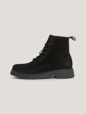 Womens black suede deals lace up boots