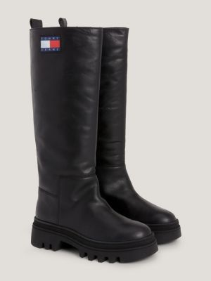 Elevated Essential Leather Knee-High Boots | Brown | Tommy Hilfiger