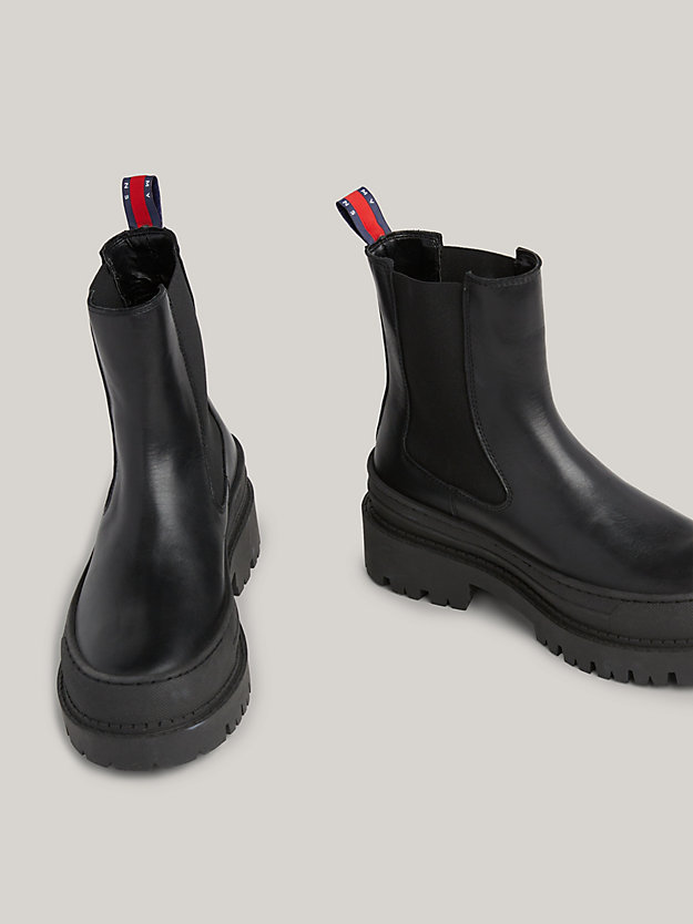 Chunky Cleat Leather Chelsea Boots | Black | Tommy Hilfiger