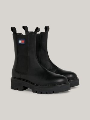 Urban Leather Cleat Platform Chelsea Boots | Black | Tommy Hilfiger