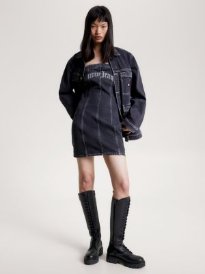 Tommy hilfiger black knee clearance high boots