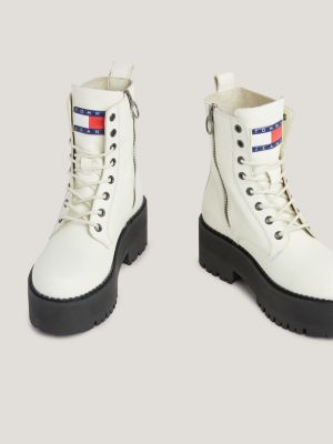 White leather womens deals boots