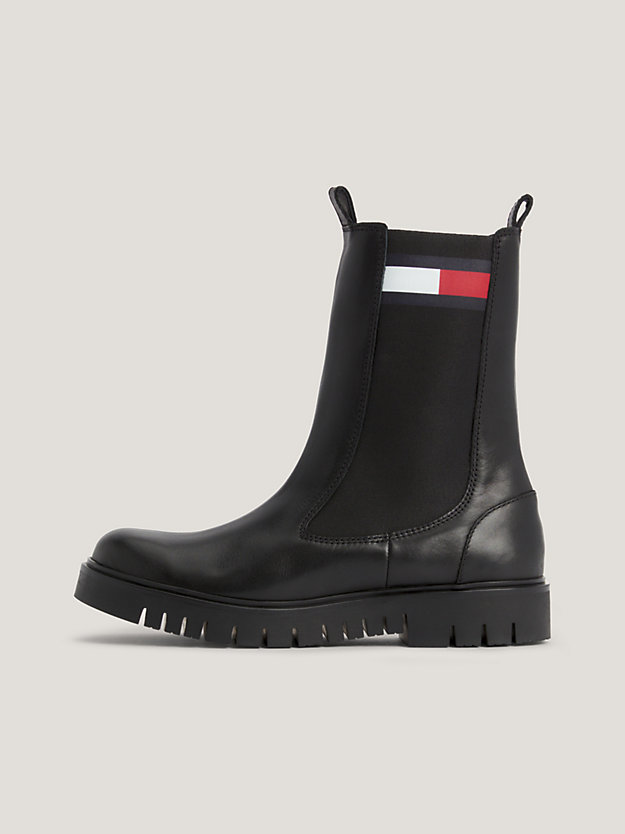 Leather Long Chelsea Boots | Black | Tommy Hilfiger