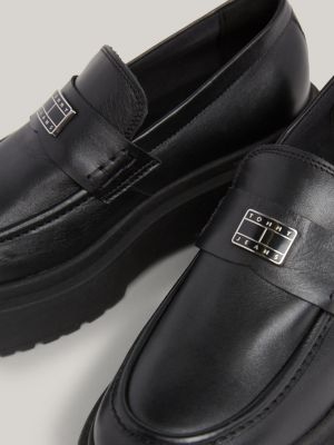Leather Chunky Loafers Black Tommy Hilfiger