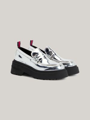 Chunky Metallic Loafers Grey Tommy Hilfiger