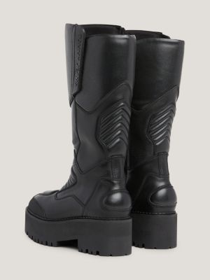 Ladies long hot sale biker boots