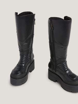 Tommy hilfiger signature tape shop buckle biker boots