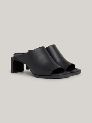 Black cheap block mules