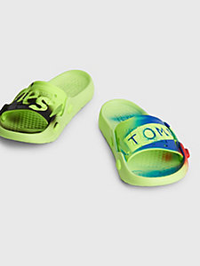 yellow tommy jeans x aries pool slides for women tommy jeans