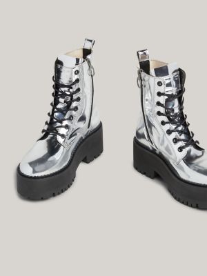 Grey sale metallic boots