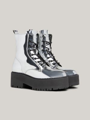 Tommy hilfiger shop silver boots