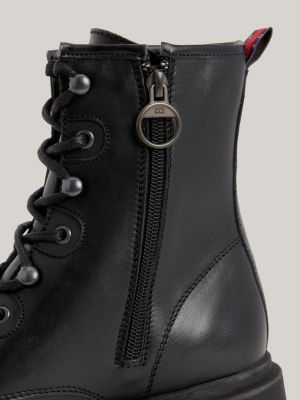 Womens black leather lace up sales combat boots