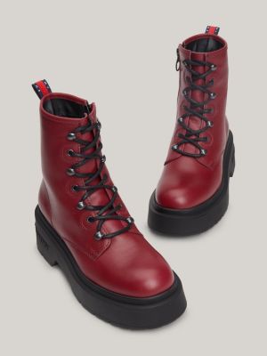 Tommy hilfiger hot sale red boots