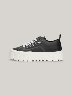 Zapatillas deportivas dentadas de plataforma Negro Tommy Hilfiger