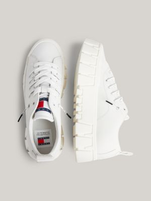 Tommy hilfiger white high cleated sneaker shop trainers