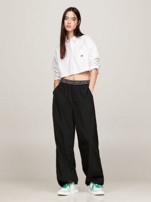 green the brooklyn ledersneaker mit feinem profil für damen - tommy jeans