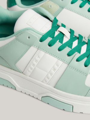 The Brooklyn Leather Fine Cleat Skate Trainers | Green | Tommy