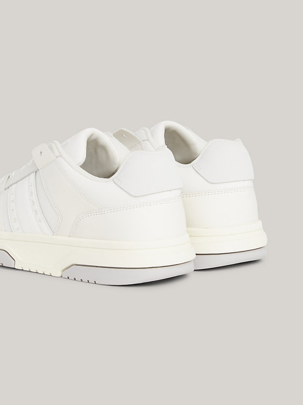 white the brooklyn leather fine cleat skate trainers for women tommy jeans