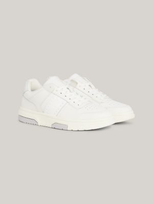 zapatillas the brooklyn tipo skater de piel white de mujeres tommy jeans