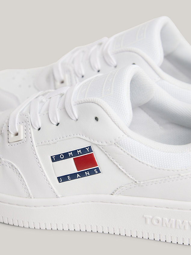 white essential retro basketball trainers for women tommy jeans