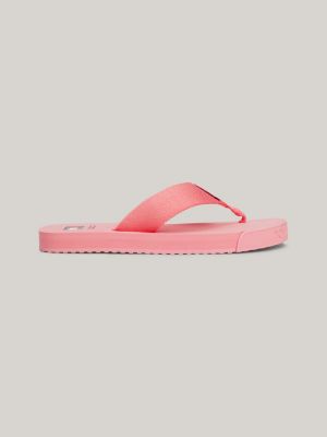 sandali infradito con fascette in tessuto pink da donne tommy jeans