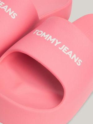 sandali da piscina con suola alta e spessa rosa da donne tommy jeans