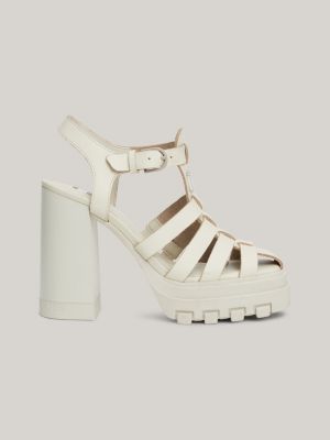 Leather Block Heel Fisherman Sandals | Beige | Tommy Hilfiger