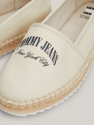 espadrillas varsity con logo beige da donne tommy jeans