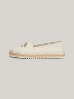 espadrillas varsity con logo beige da donne tommy jeans