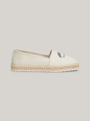 espadrillas varsity con logo beige da donne tommy jeans