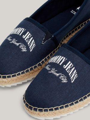 espadrillas varsity con logo blu da donne tommy jeans