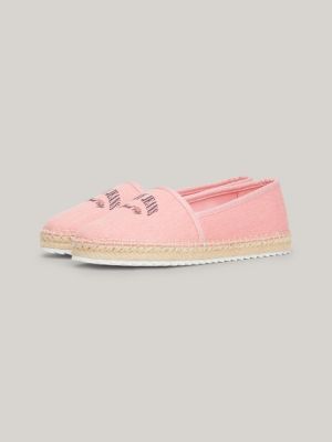 espadrillas varsity con logo rosa da donne tommy jeans