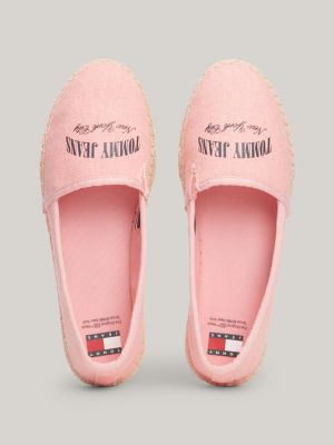 espadrillas varsity con logo rosa da donne tommy jeans