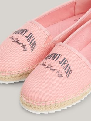 espadrillas varsity con logo rosa da donne tommy jeans