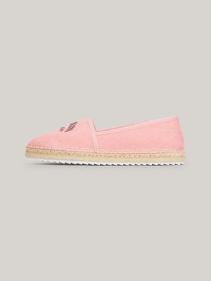 espadrillas varsity con logo rosa da donne tommy jeans