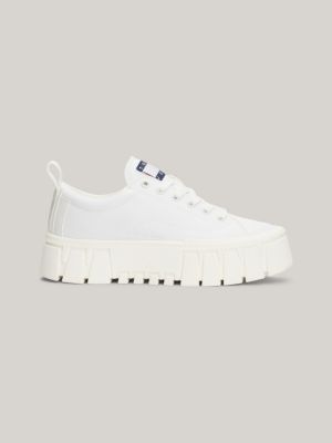 Tommy jeans canvas logo store flatform trainers