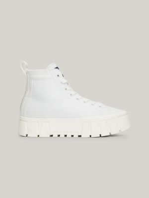 Tommy jeans canvas shop logo flatform trainers