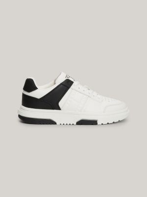 The Brooklyn Leather Mixed Texture Trainers Black Tommy Hilfiger