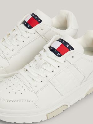 sneakers the brooklyn in pelle bianco da donne tommy jeans