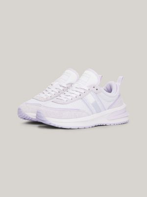 purple rutschhemmender sneaker im strukturmix für damen - tommy jeans