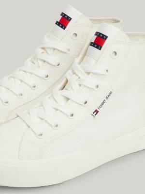 Canvas Mid-Top Basketball Trainers | White | Tommy Hilfiger