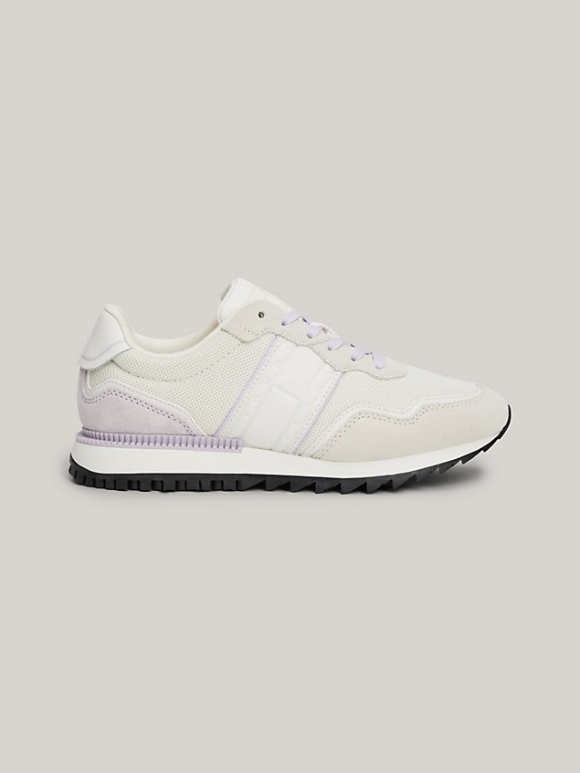 purple retro half cleat running trainers for women tommy jeans