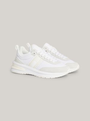 Elevated Essential Leather Court Trainers | White | Tommy Hilfiger