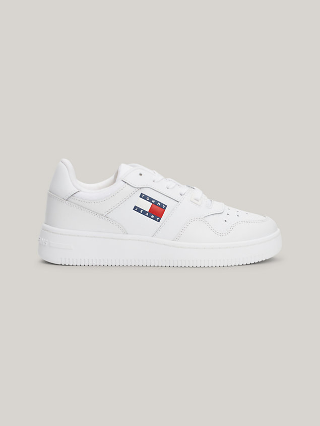 sneakers essential rétro in pelle white da donne tommy jeans