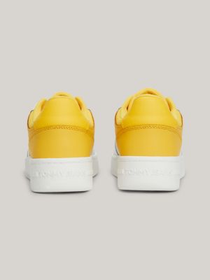 Yellow best sale leather trainers