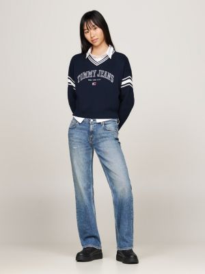 schwarz retro basketball-plateau-sneaker aus leder für damen - tommy jeans