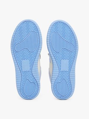 chaussures de basket compensées rétro en cuir bleu pour femmes tommy jeans