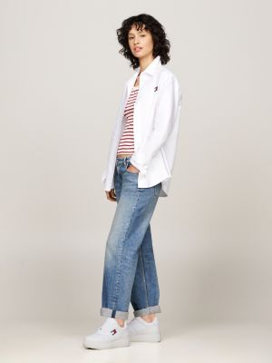 white retro leather platform basketball trainers for women tommy jeans