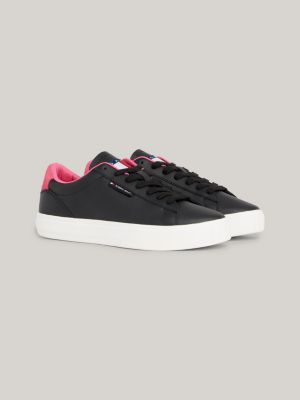 zapatillas essential de piel con logo black de mujeres tommy jeans