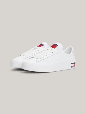 Zapatillas deportivas Essential de piel con cordones, Blanco